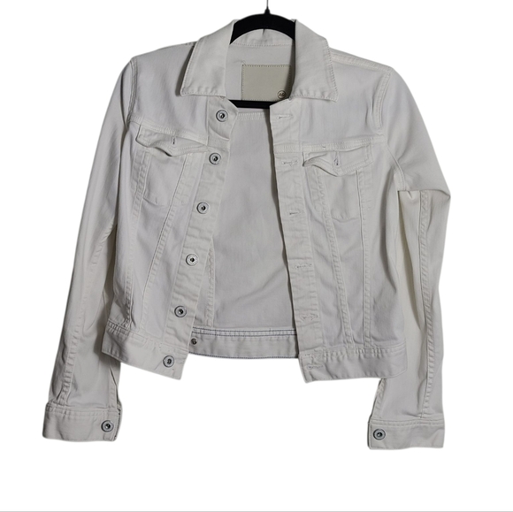 AG ADRIANO GOLDSCHMIED The Robyn White Jean Jacket Size XSmall - Picture 1 of 16